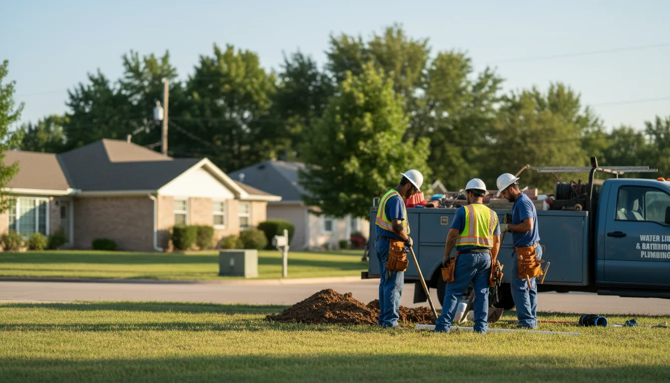 Residential water line and bathroom plumbing service in Petroleum, IN